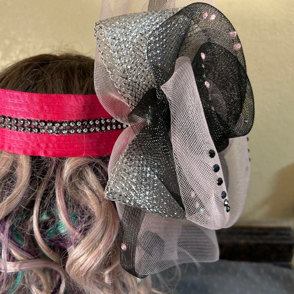 Pink and Black Rhinestone Headband